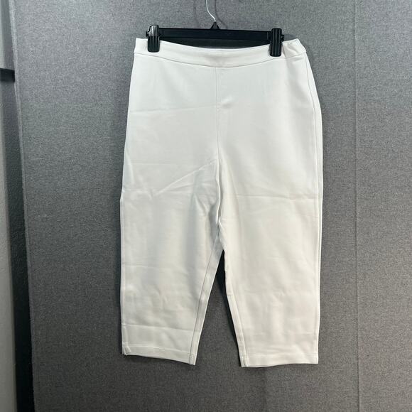 Joan Rivers Petite Signature Knit Capri Pants White Petite Medium - Picture 1 of 7